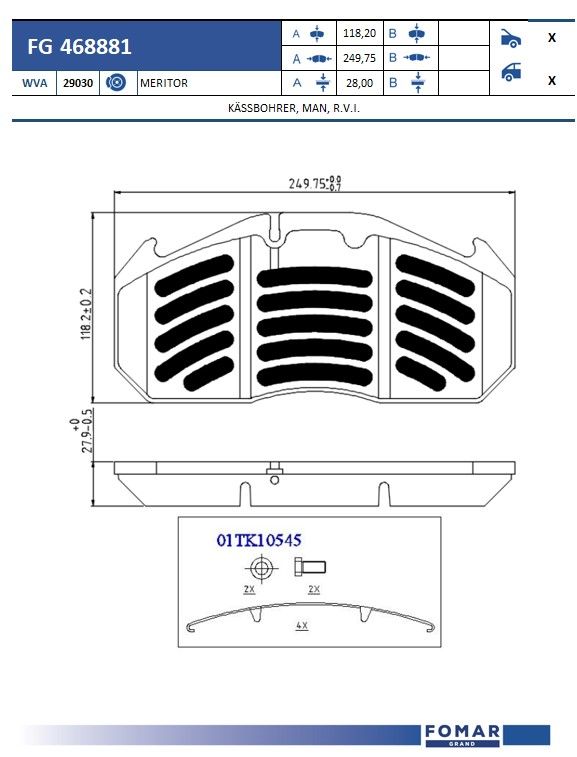 Set placute frana,frana disc FG 468881 FOMAR Friction